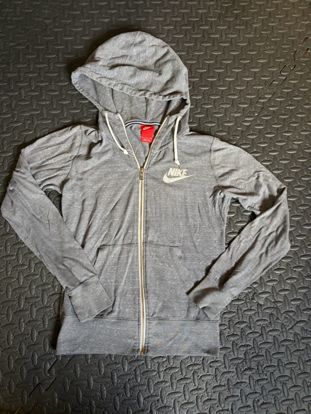 Nike Women’s Heather Gray Full-Zip Bomber Hoodie